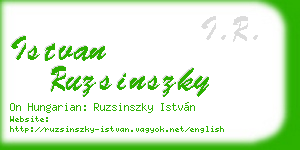 istvan ruzsinszky business card