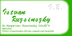 istvan ruzsinszky business card